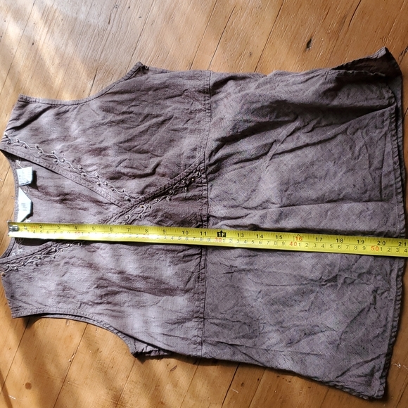 J Jill brown linen surplice tank - Picture 3 of 6